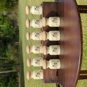 Set of 10 International Heartland Village Spice Jars